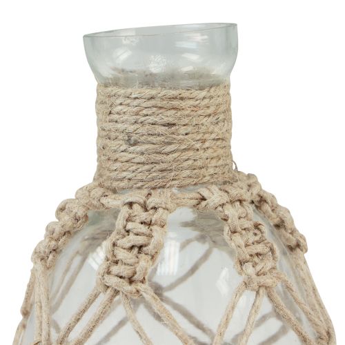 Artikel Glasvas macrame jute natur sommar maritimt Ø11cm H19,5cm