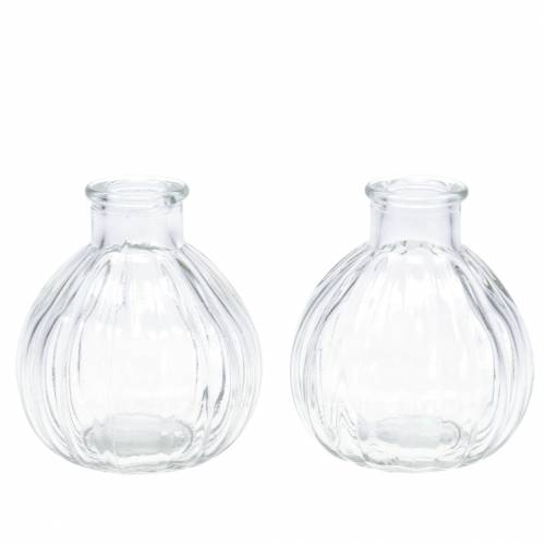 Floristik24 Dekorativ glasvas med spår Ø6,8cm H7,7cm 6 st