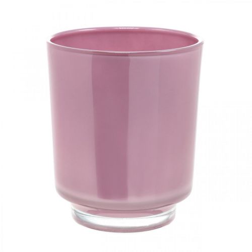 Floristik24 Orkidékruka glas rosa H16cm Ø13,4cm