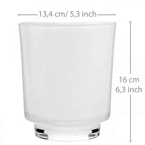 Artikel Orkidékruka vit glas H16cm Ø13,4cm