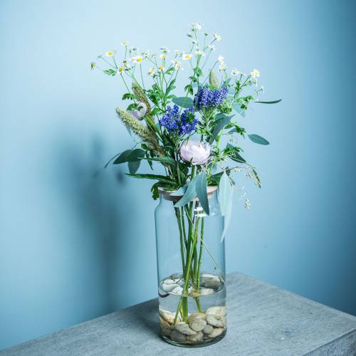 Artikel Dekorativ vas med hål Glasvas med perforerat lock Modern blomdekoration
