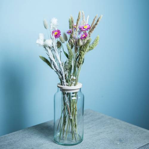 Artikel Glasvas med lock Dekorativ vas med perforerat lock Ordna blommor