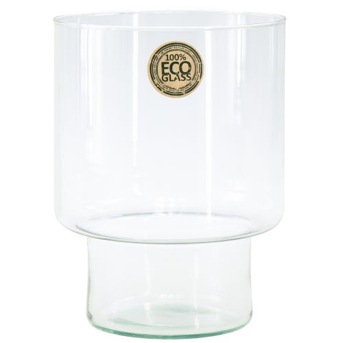 Glasvas med fot dekorativ vas glas bordsdekoration Ø15cm H20cm