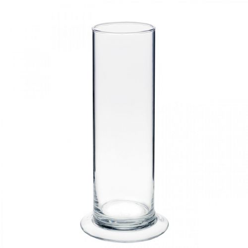 Glasvas med fot Klar Ø6cm H20cm