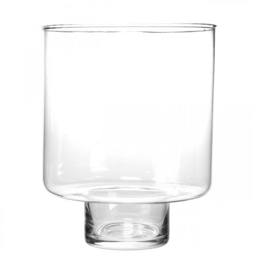 Floristik24 Glasvas med fot ROY lykta glasdekor Ø16cm H20cm