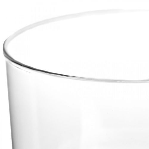 Floristik24 Glasvas med fot ROY lykta glasdekor Ø16cm H20cm