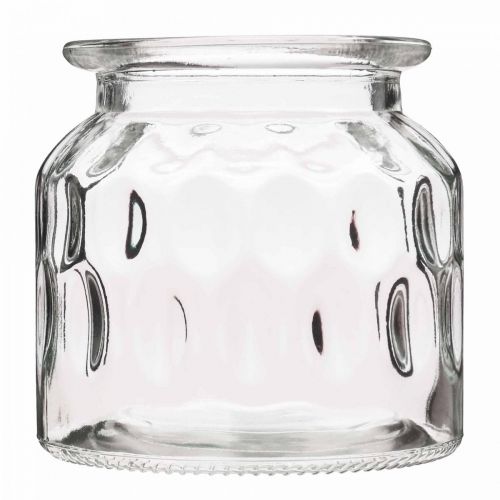 Floristik24 Glasvas med mönster, lykta klarglas H11cm Ø11cm