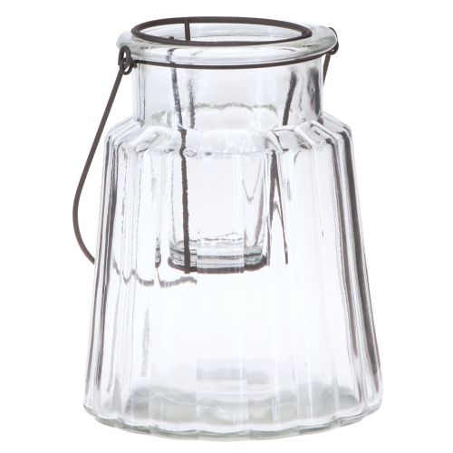 Artikel Glaslykta lykta med handtag glas klar Ø14cm H18cm