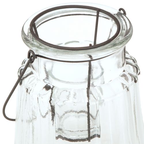 Artikel Glaslykta lykta med handtag glas klar Ø14cm H18cm