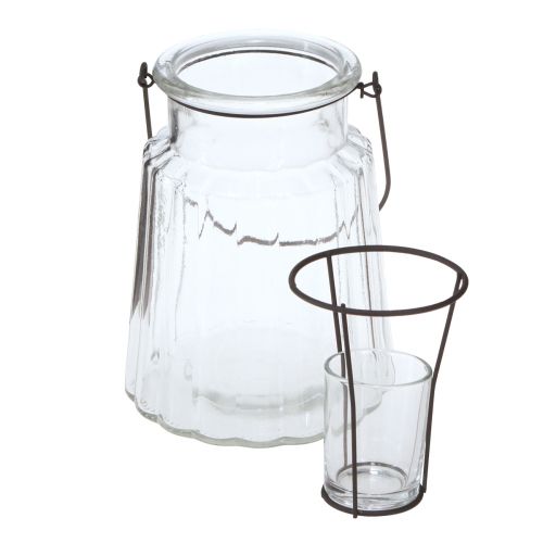 Artikel Glaslykta lykta med handtag glas klar Ø14cm H18cm
