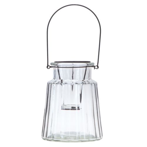 Artikel Glaslykta lykta med handtag glas klar Ø14cm H18cm