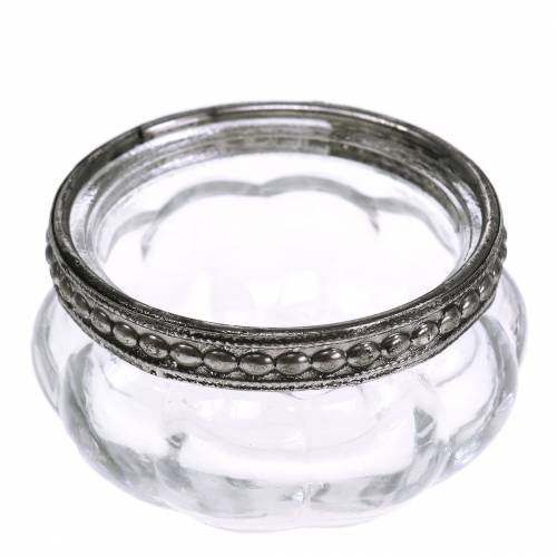 Floristik24 Värmeljusglas antik med metallkant Ø6cm H3,5cm