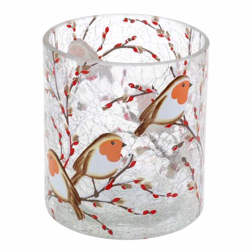 Floristik24 Lykta Robin Crackle Klar Ø9cm H10cm