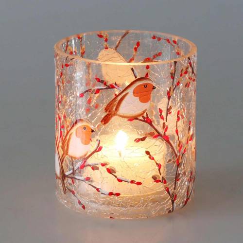 Floristik24 Lykta Robin Crackle Klar Ø9cm H10cm