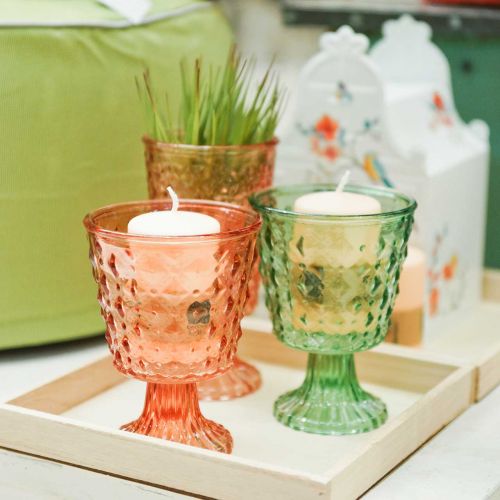 Floristik24 Glaslykta Ø11,5cmH15,5cm turkos