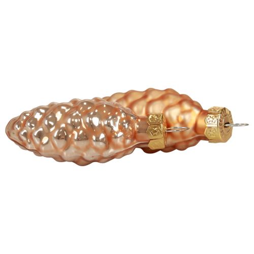 Julkottar glasstrutar glasdekor aprikos H6,5cm 10st