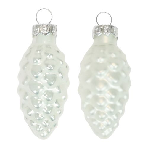 Floristik24 Glasstrutar Juldekorationer glas vit Ø2,5cm 6cm 10st