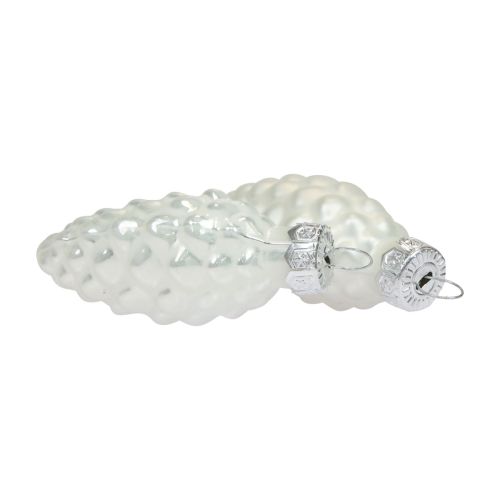Floristik24 Glasstrutar Juldekorationer glas vit Ø2,5cm 6cm 10st