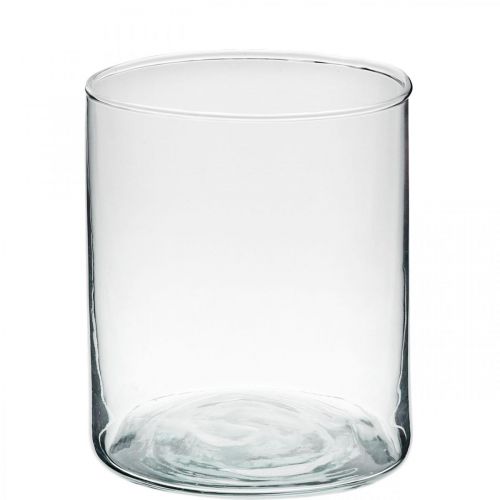 Rund glasvas, klarglascylinder Ø9cm H10,5cm