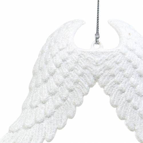 Floristik24 Julgransdekorationer änglavingar glittrande vita 16cm 12st