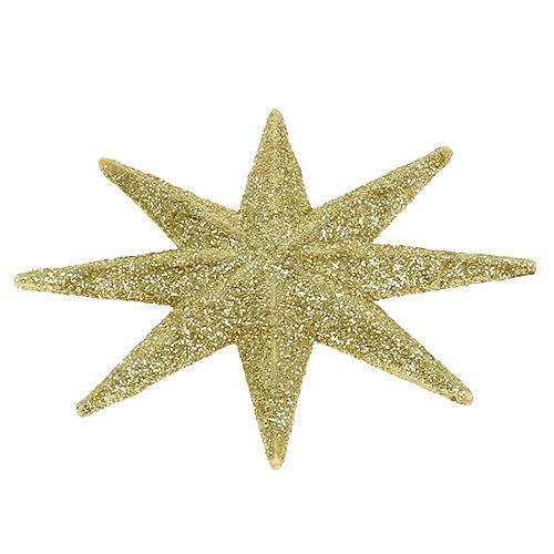 Floristik24 Glitter star guld Ø10cm 12st