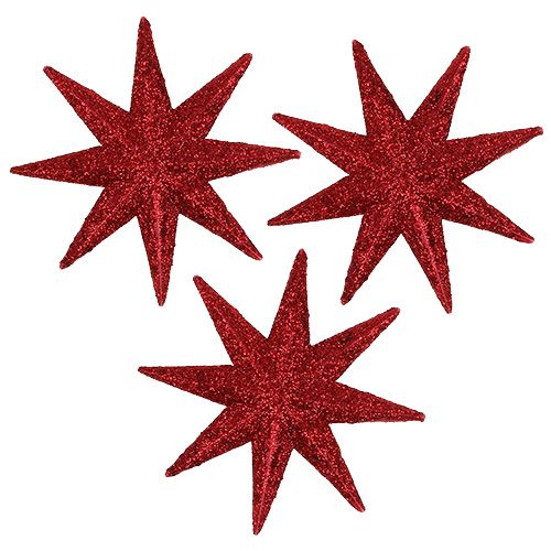 Floristik24 Glitterstjärna röd Ø5cm 20 st