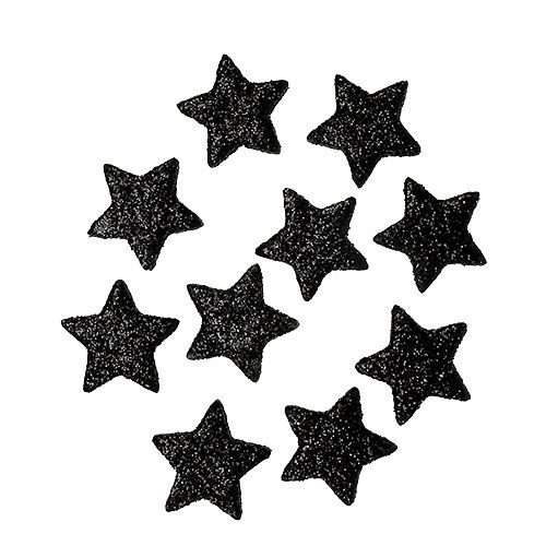 Floristik24 Glitter star svart 2,5 cm 100st