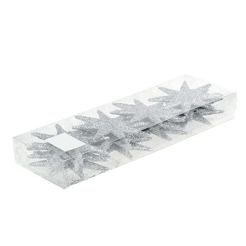 Artikel Glitterstjärna silver Ø10cm 12 st