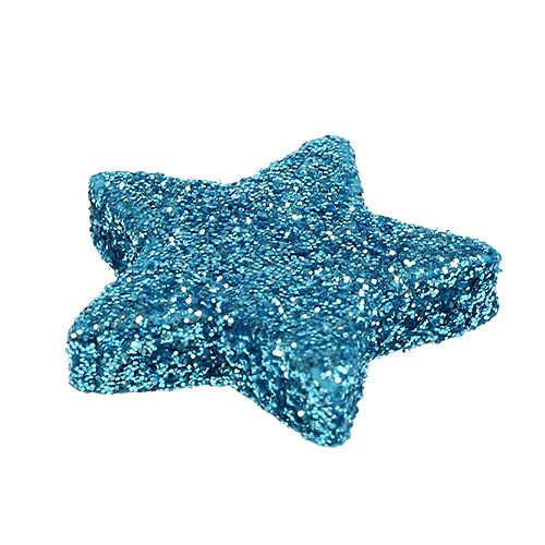 Floristik24 Glitter stjärna turkos 2,5 cm 100 st