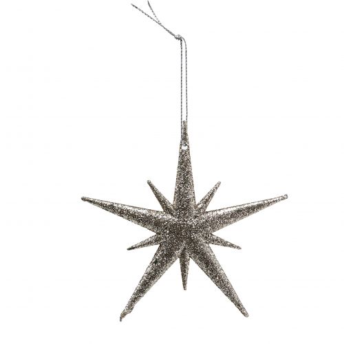 Floristik24 Glitter star light gold 13cm 12pcs