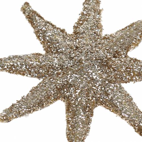 Floristik24 Dekorativ stjärnglitterchampagne 5cm 20 st