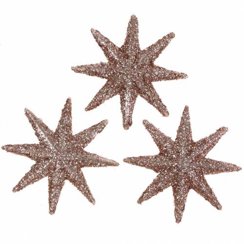 Floristik24 Stjärnglitter roséguld 5cm 20 st