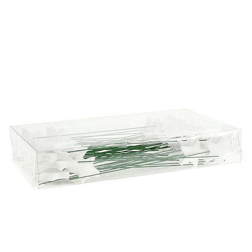 Floristik24 Glitterstjärna på tråden vit 4cm L22cm 60p