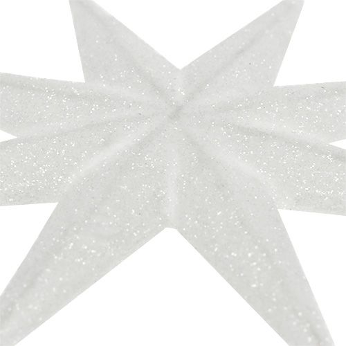 Glitter stjärna vit 10cm 12st