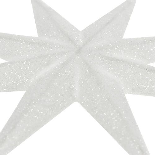 Artikel Glitterstjärna vit 10cm 12 st