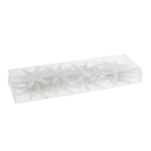 Artikel Glitterstjärna vit 10cm 12 st