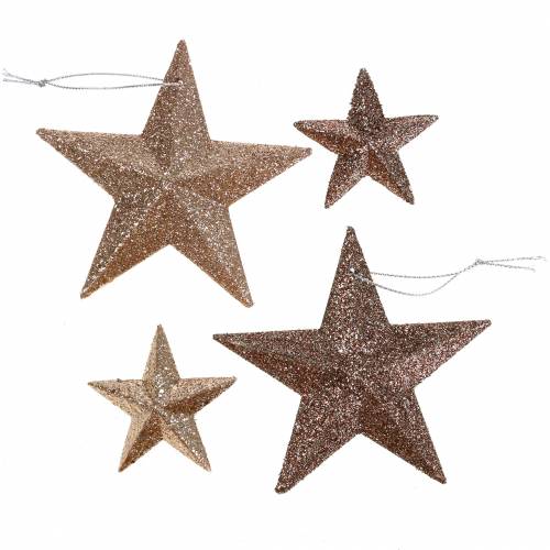 Glitter stjärnguldmix 9,5/5cm 18 st