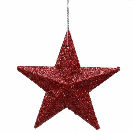 Artikel Glitterstjärna röd mix 9,5/5cm 18 st
