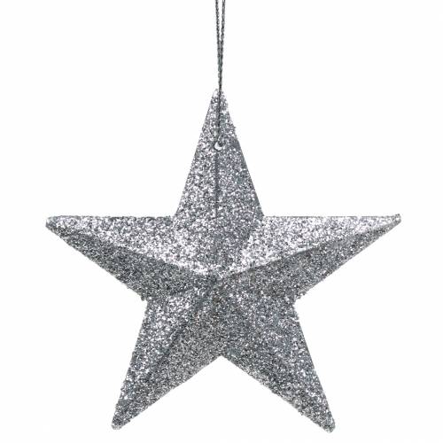Artikel Glitter star silver 9,5 / 5 cm 18 st