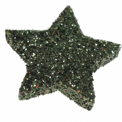 Artikel Stjärnglittergrön 2,5 cm 48p
