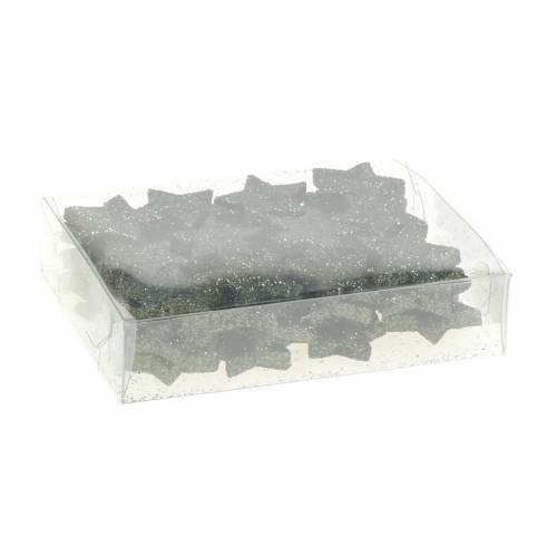 Floristik24 Stjärnglittergrönt 2,5cm 48 st