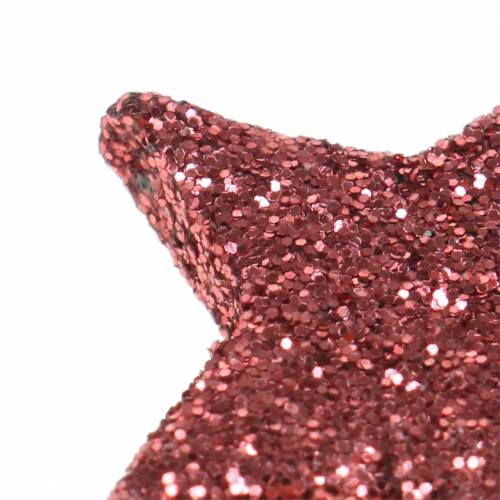 Floristik24 Glitterstjärnor för spridning av korall 2,5cm 48 st