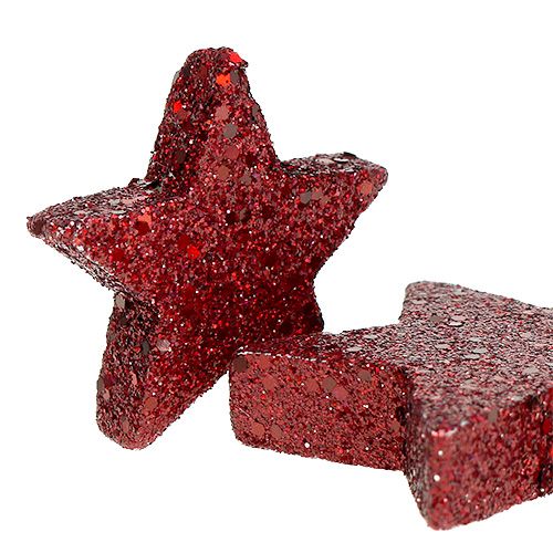 Floristik24 Glitter stjärnor för att strö Bordeaux 4-5cm 40st