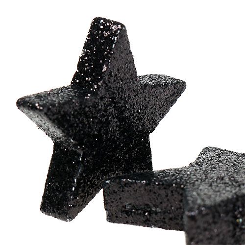 Glitter stjärnor svart 4-5cm 40st | Floristik24.se