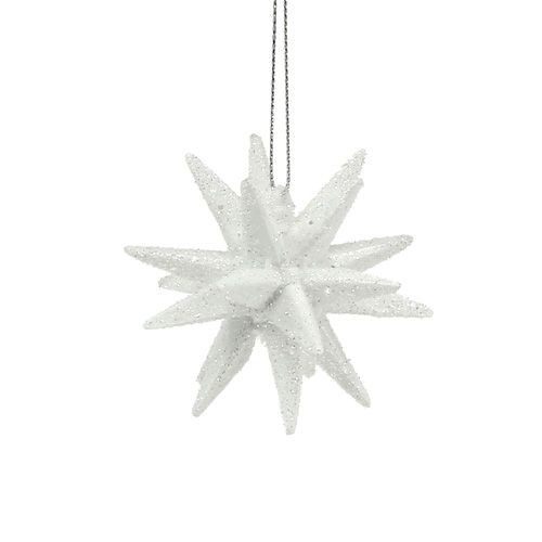 Floristik24 Glitter stjärnor vit 7,5 cm 8st