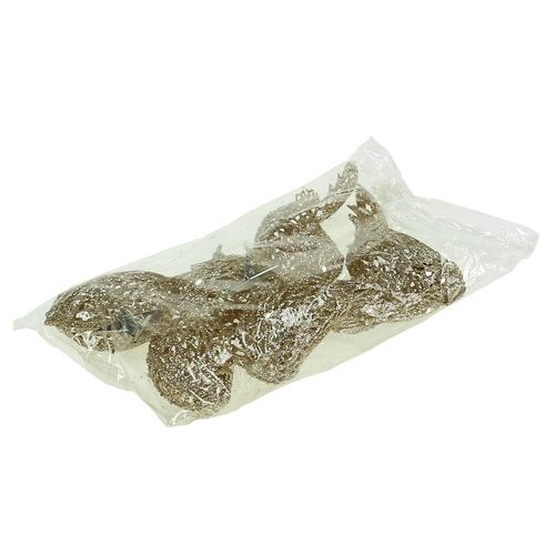 Floristik24 Glitter fågel 8cm guld med klipp 6st
