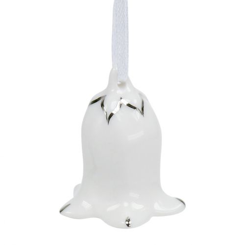 Floristik24 Klockblommaform 5cm - 5,5cm vit, silver 4st