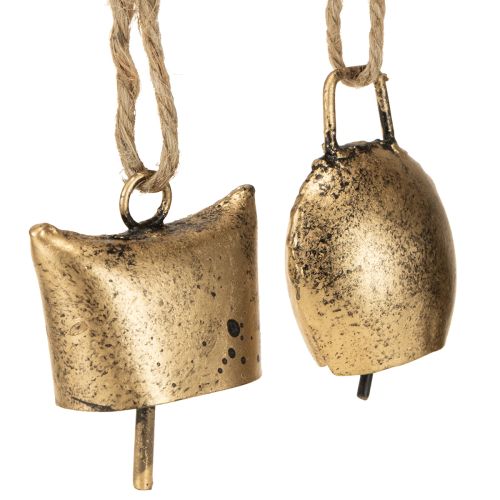 Floristik24 Julklockor julgransdekorationer metall vintage guld 5 cm 8 stycken