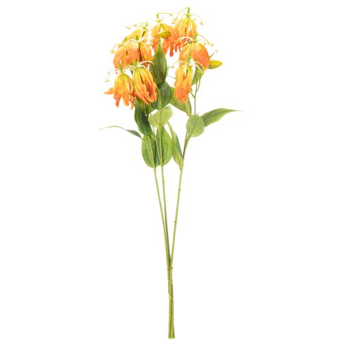 Konstgjord Gloriosa orange blomma med långa stjälkar för vaser 80cm 3st | Floristik24.se