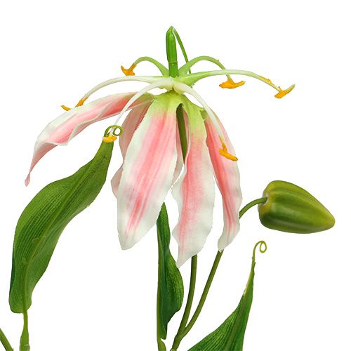 Floristik24 Gloriosa rosa-vit konstgjord 84cm 3st